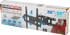 Кронштейн для телевизора Arm Media LCD-417 черный 26"-55" макс.35кг настенный поворотно-выдвижной и наклонный