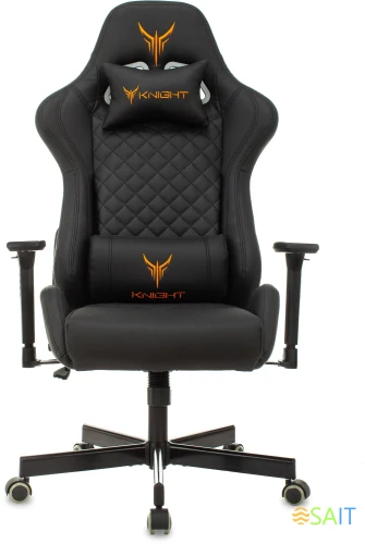 Кресло игровое Knight ARMOR черный ромбик эко.кожа с подголов. крестов. металл