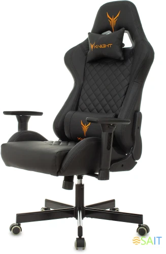 Кресло игровое Knight ARMOR черный ромбик эко.кожа с подголов. крестов. металл