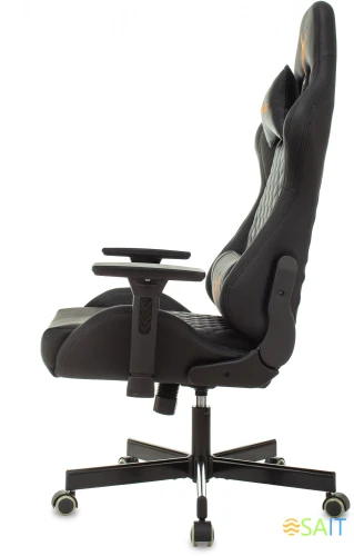 Кресло игровое Knight ARMOR черный ромбик эко.кожа с подголов. крестов. металл