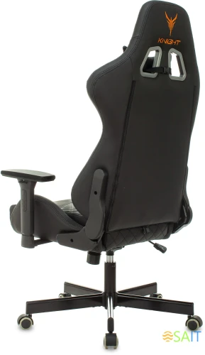 Кресло игровое Knight ARMOR черный ромбик эко.кожа с подголов. крестов. металл