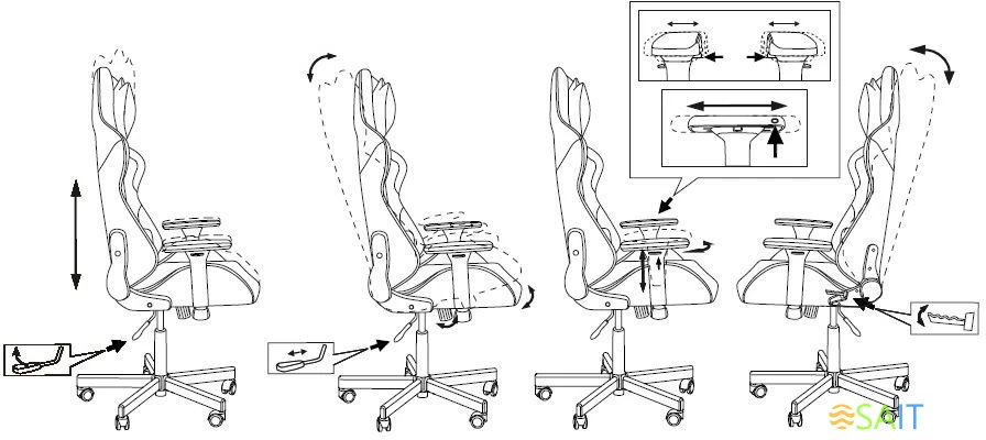 Кресло игровое Knight ARMOR черный ромбик эко.кожа с подголов. крестов. металл