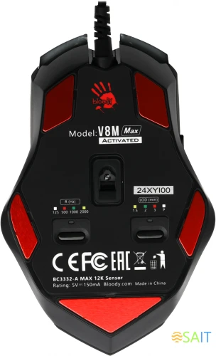 Мышь A4Tech Bloody V8M Max черный оптическая 12000dpi USB 8but