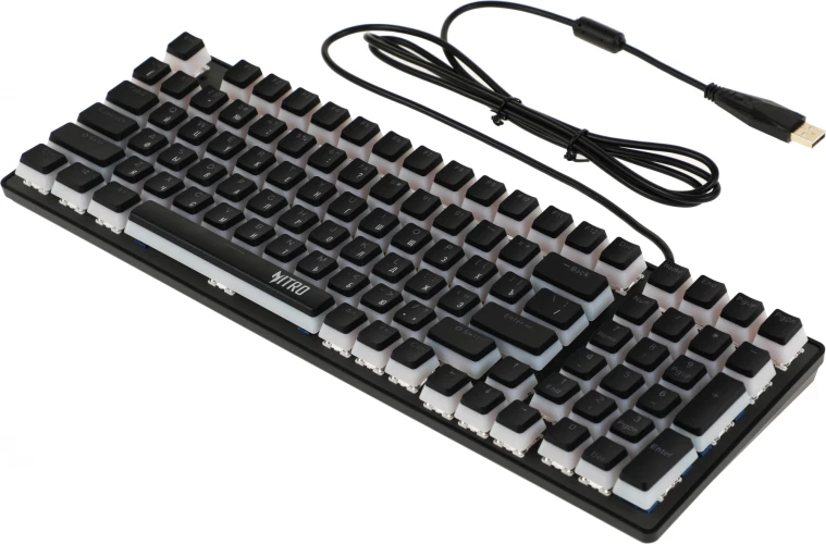 Клавиатура Acer Nitro OKW303 механическая черный/серый USB for gamer LED (ZL.KBDCC.01D)