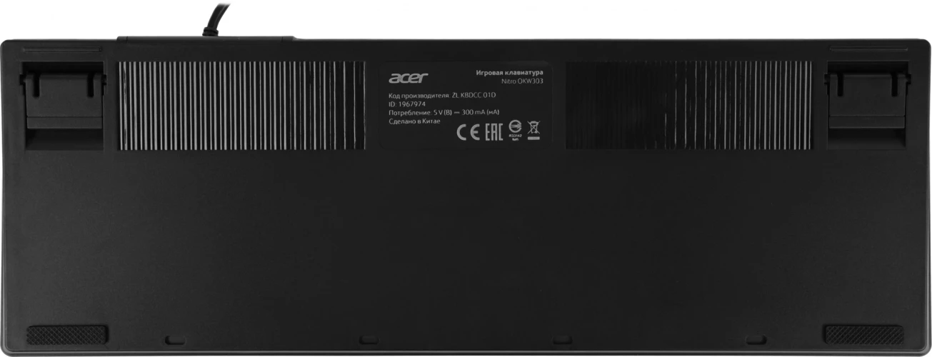 Клавиатура Acer Nitro OKW303 механическая черный/серый USB for gamer LED (ZL.KBDCC.01D)