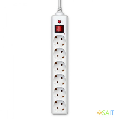 Сетевой фильтр Buro 600SH-3-W 3м (6 розеток) белый (коробка)