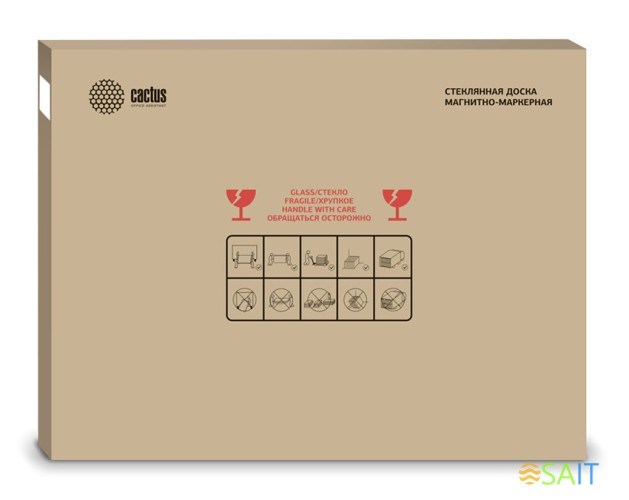 Доска стеклянная Cactus CS-GBD-90x120-BK стеклянная черный 90x120см стекло