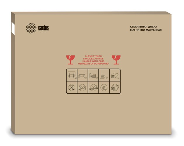 Доска стеклянная Cactus CS-GBD-90x120-BK стеклянная черный 90x120см стекло