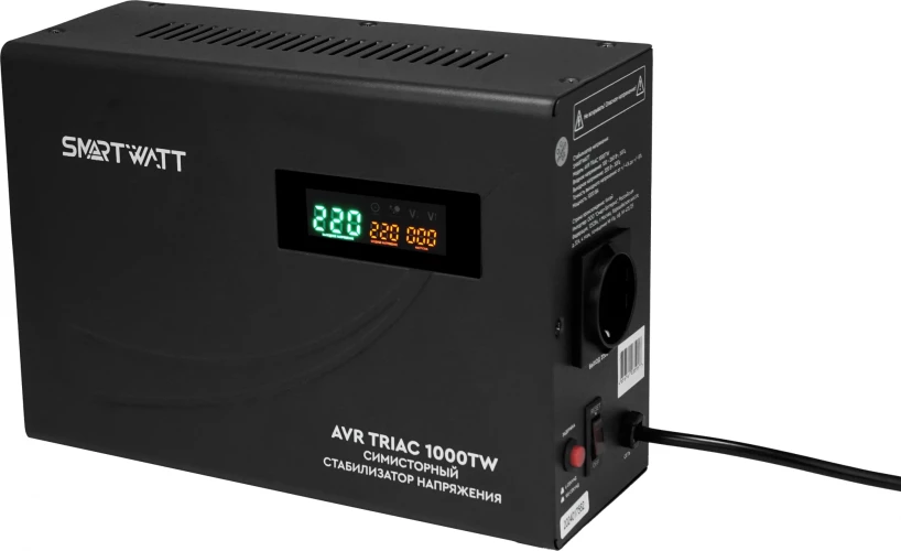 Стабилизатор напряжения Smartwatt AVR Triac 1000TW 1000ВА черный