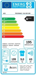 Сушильная машина AEG 9000 TR939M6CE пан.англ. кл.энер.:A макс.загр.:9кг белый