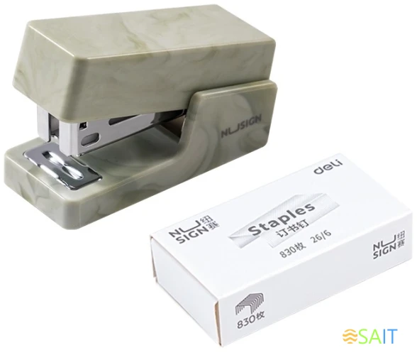 Степлер мини Deli NS083C KHAKI Nusign 24/6 26/6 (25листов) хаки 830скоб пластик коробка