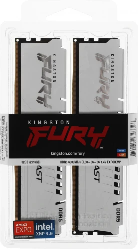 Память DDR5 2x16GB 6000MHz Kingston KF560C30BWEK2-32 Fury Beast RTL Gaming PC5-48000 CL30 DIMM 288-pin 1.4В kit single rank с радиатором Ret