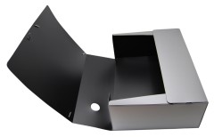 Папка архивная на резинке Silwerhof Perlen 311916-77 полипропилен 1мм корешок 120мм A4 серебристый металлик