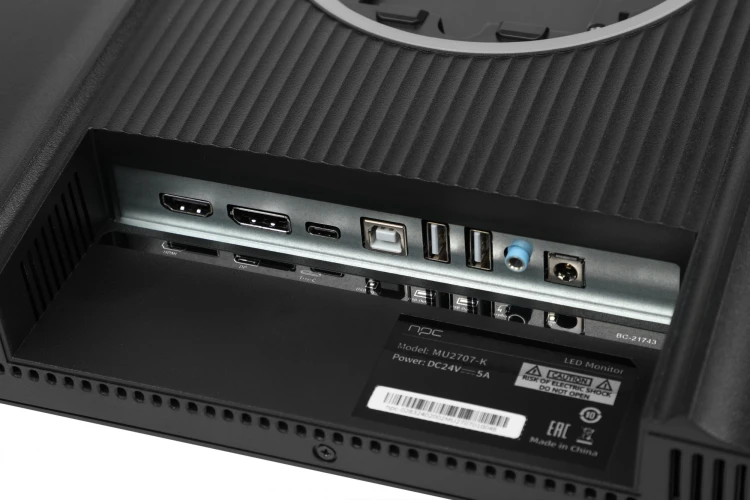 Монитор NPC 27" MU2707-K черный IPS LED 5ms 16:9 HDMI M/M матовая HAS Piv 1000:1 250cd 178гр/178гр 3840x2160 60Hz G-Sync FreeSync DP 4K USB 6.1кг