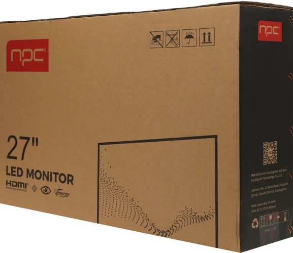 Монитор NPC 27" MU2707-K черный IPS LED 5ms 16:9 HDMI M/M матовая HAS Piv 1000:1 250cd 178гр/178гр 3840x2160 60Hz G-Sync FreeSync DP 4K USB 6.1кг