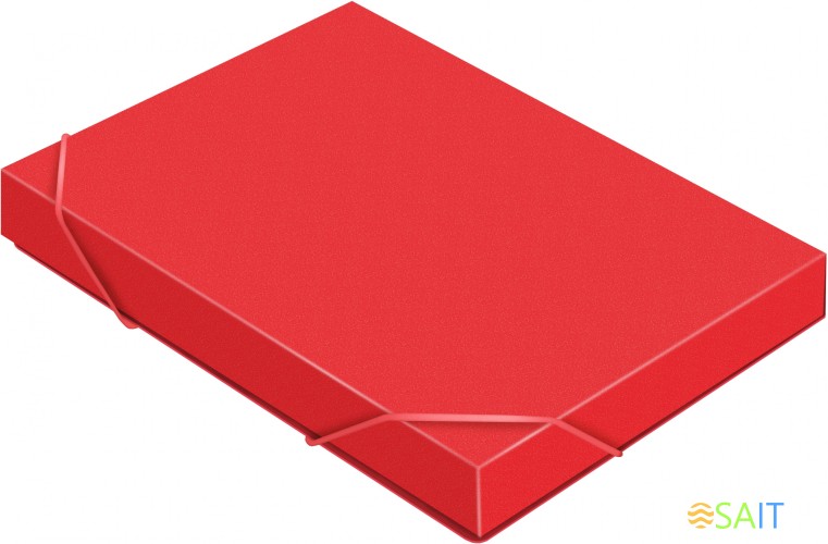 Папка-короб на резинке Бюрократ -BA40/07RED пластик 0.7мм корешок 40мм A4 красный