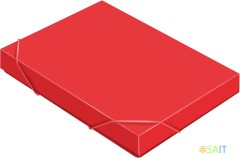 Папка-короб на резинке Бюрократ -BA40/07RED пластик 0.7мм корешок 40мм A4 красный