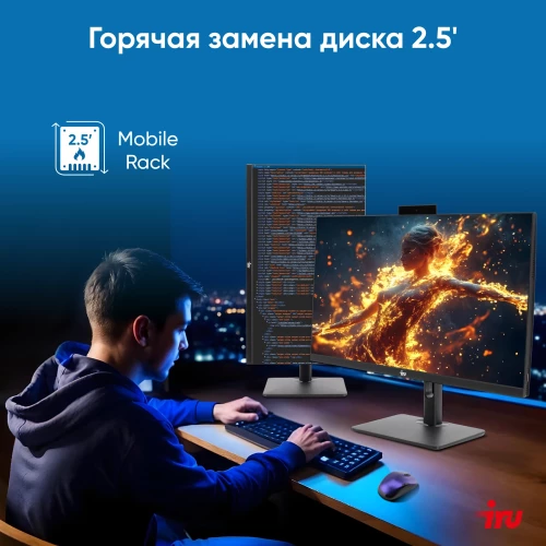Моноблок IRU 23ID 23.8" Full HD i3 12100 (3.3) 8Gb SSD256Gb UHDG 730 CR noOS GbitEth WiFi BT 120W Cam черный 1920x1080