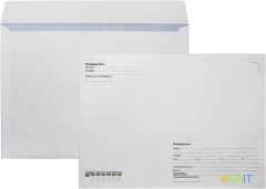 Конверт Silwerhof Eco С40.15.50 C4 229x324мм "Куда-Кому" белый силиконовая лента 80г/м2 (pack:50pcs)