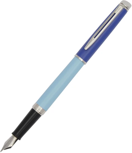 Ручка перьев. Waterman Hemisphere Colour Blocking (2179924) Blue CT сталь нержавеющая F подар.кор.