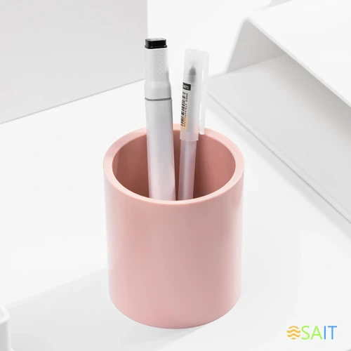 Стакан для канцелярских принадлежностей Deli ENS023 PINK Nusign круглая 83x95мм пластик розовый