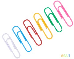 Скрепки Deli E39716 пластиковая оболочка 33мм ассорти (упак.:100шт) картонная коробка