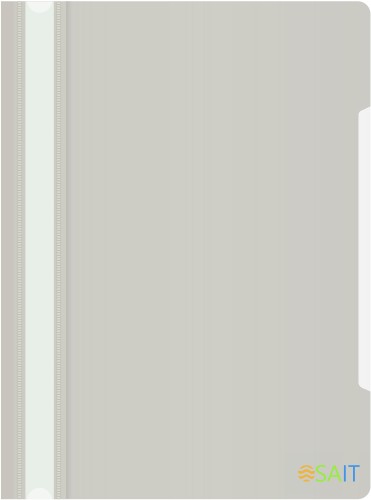 Папка-скоросшиватель Бюрократ -PS20GREY A4 прозрач.верх.лист пластик серый 0.12/0.16