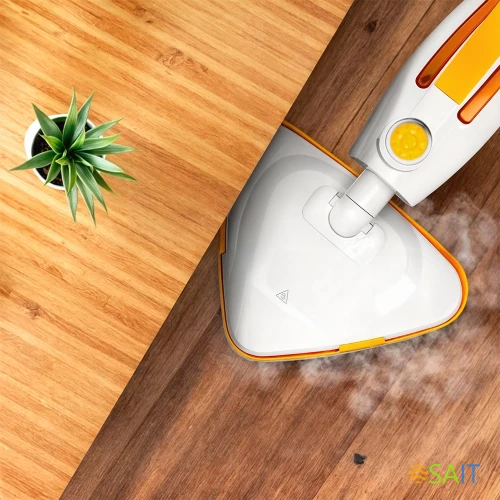 Швабра паровая Kitfort КТ-1068 1500Вт белый/желтый