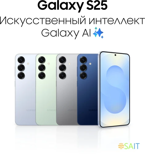 Смартфон Samsung SM-S931B Galaxy S25 256Gb 12Gb серый моноблок 3G 4G 2Sim 6.2" 1080x2340 Android 15 50Mpix 802.11 a/b/g/n/ac/ax/be NFC GPS GSM900/1800 GSM1900 Protect