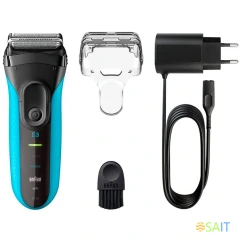 Бритва сетчатая Braun Series 3 3010S реж.эл.:3 питан.:аккум. синий/черный