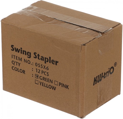 Степлер Kw-Trio 055X6-GRN Swing Standing 24/6 26/6 (20листов) зеленый 100скоб пластик коробка