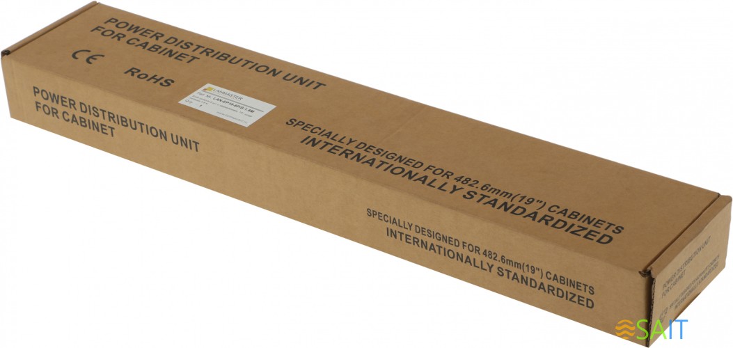 Блок распределения питания Lanmaster LAN-EP19-8P/S-1.8M гор.размещ. 8xSchuko базовые 10A C14 1.8м