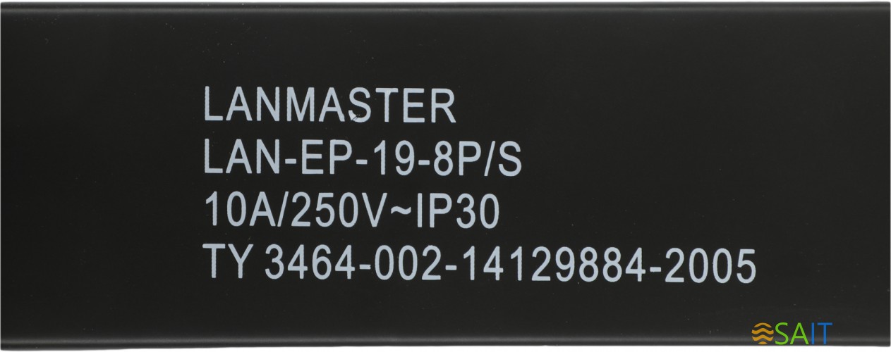 Блок распределения питания Lanmaster LAN-EP19-8P/S-1.8M гор.размещ. 8xSchuko базовые 10A C14 1.8м