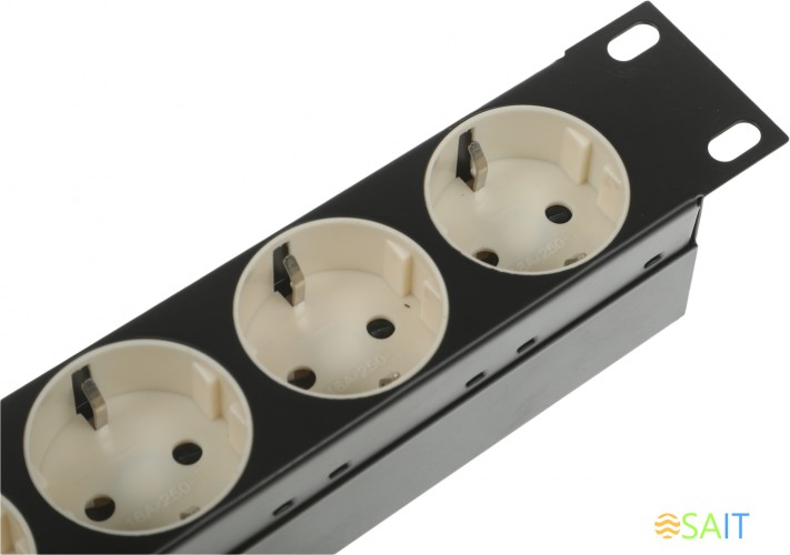 Блок распределения питания Lanmaster LAN-EP19-8P/S-1.8M гор.размещ. 8xSchuko базовые 10A C14 1.8м
