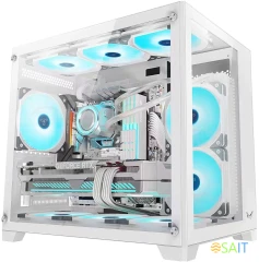 Корпус Formula Crystal Z5 TG белый без БП mATX 11x120mm 2xUSB2.0 1xUSB3.0 audio bott PSU