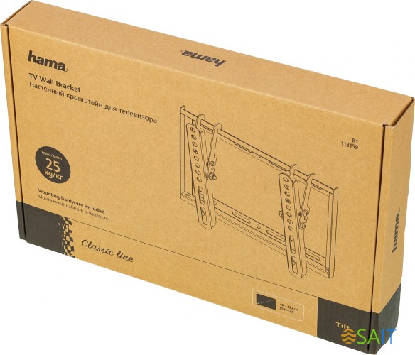 Кронштейн для телевизора Hama R1 118159 черный 19"-48" макс.25кг настенный наклон