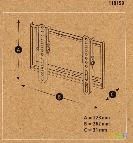 Кронштейн для телевизора Hama R1 118159 черный 19"-48" макс.25кг настенный наклон