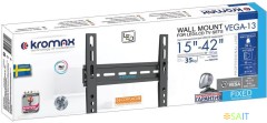 Кронштейн для телевизора Kromax VEGA-13 new черный 15"-42" макс.35кг настенный ультраплоский