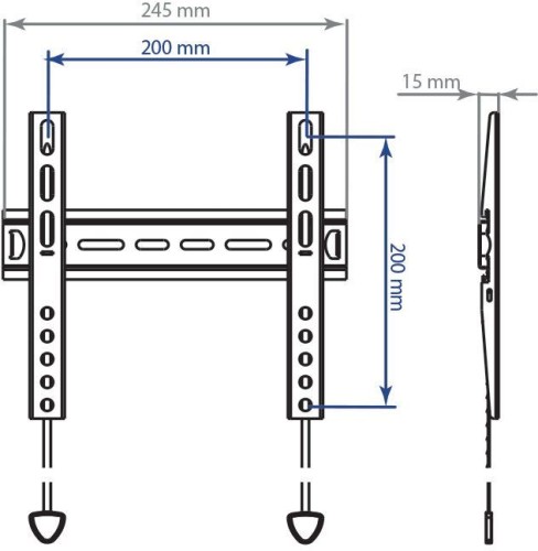Кронштейн для телевизора Kromax VEGA-13 new черный 15"-42" макс.35кг настенный ультраплоский