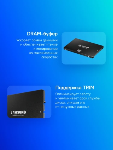 Накопитель SSD Samsung SATA-III 1TB MZ-77E1T0BW 870 EVO 2.5"