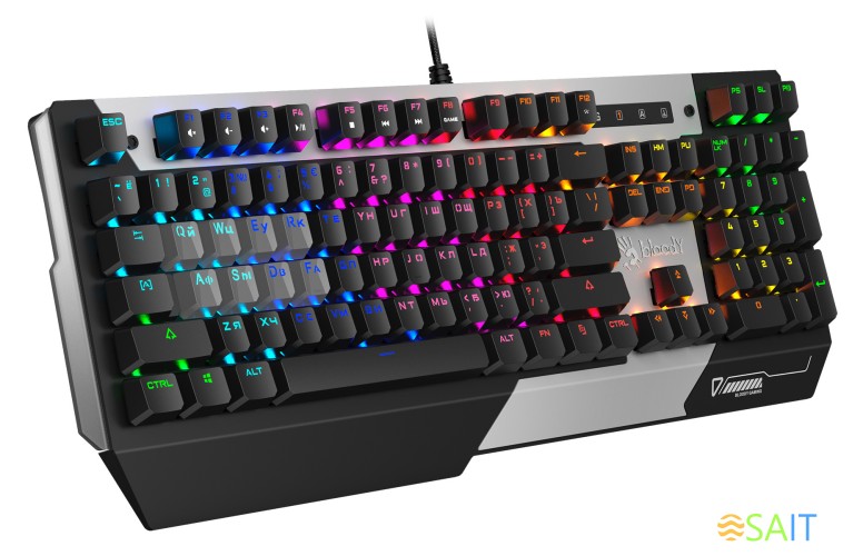 Клавиатура A4Tech Bloody B865R механическая серый/черный USB for gamer LED
