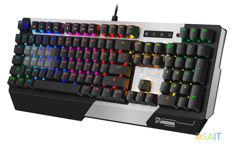 Клавиатура A4Tech Bloody B865R механическая серый/черный USB for gamer LED