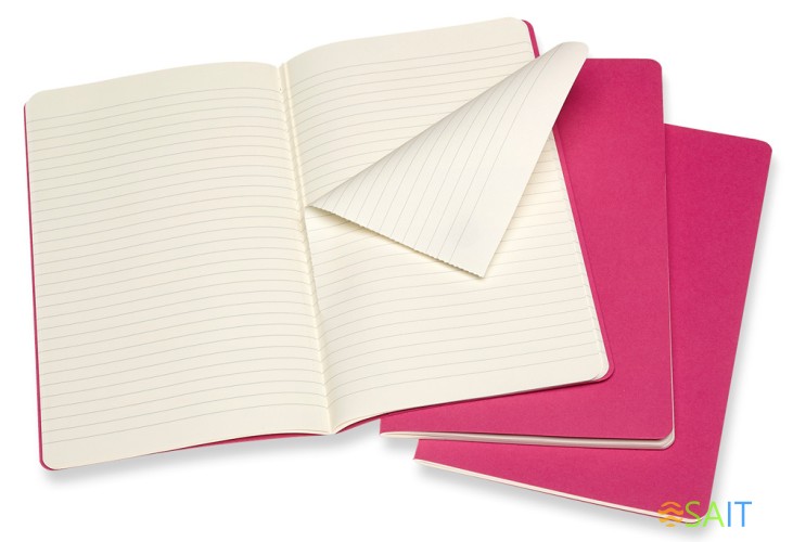 Блокнот Moleskine CAHIER JOURNAL CH016D17 Large 130х210мм обложка картон 80стр. линейка розовый неон (3шт)