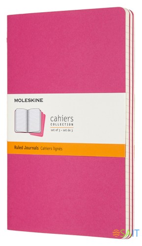 Блокнот Moleskine CAHIER JOURNAL CH016D17 Large 130х210мм обложка картон 80стр. линейка розовый неон (3шт)