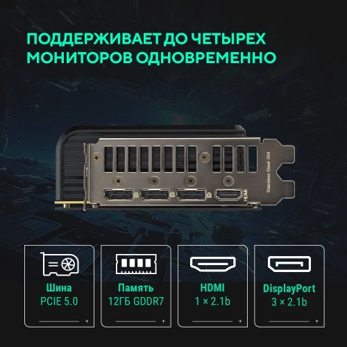 Видеокарта Asus PCI-E 5.0 PRIME-RTX5070-O12G NVIDIA GeForce RTX 5070 12Gb 192bit GDDR7 2557/28000 HDMIx1 DPx3 HDCP Ret