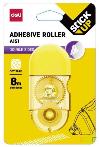 Клеющий роллер Deli Stick up EA151 корп.желтый прозрачный блистер
