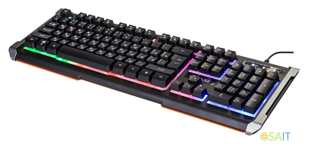 Клавиатура Оклик 710G BLACK DEATH черный/серый USB Multimedia for gamer LED