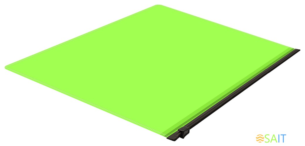 Папка на молнии ZIP Бюрократ Double Neon DNEBPM4ALETTBL A4+ полипропилен 0.15мм салатовый цвет молнии черный