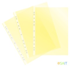 Папка-вкладыш Бюрократ Премиум -013YEL желтый глянцевые A4+ 30мкм (упак.:50шт)