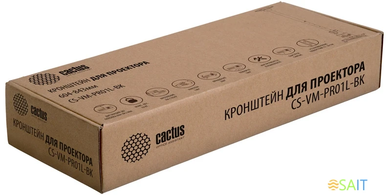 Кронштейн для проектора Cactus CS-VM-PR01L-BK черный макс.10кг потолочный поворот и наклон